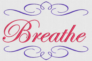 Breathe: Edwardian Script Embroidery for Etsy