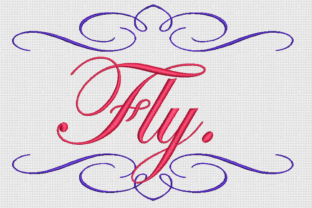 Fly Embroidery Design: Elegant Script for Gifts