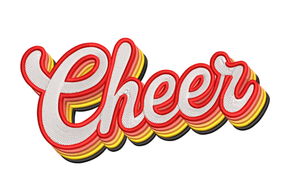 Retro Cheer: A Bold Embroidery Design for Sellers