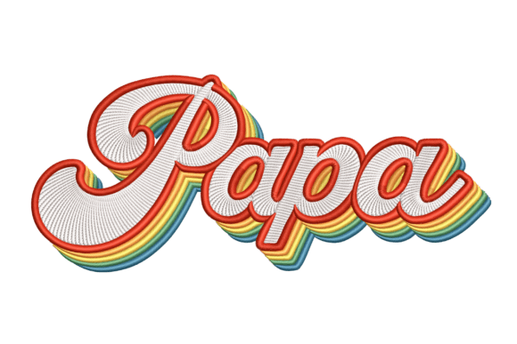 Retro Papa: A Bold Embroidery Design for Sellers